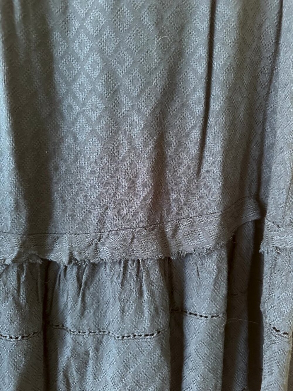 Knox Rose Womens L Deep Blue Tiered Tank Top Lace Detail Sleeveless Blouse - Picture 2 of 5